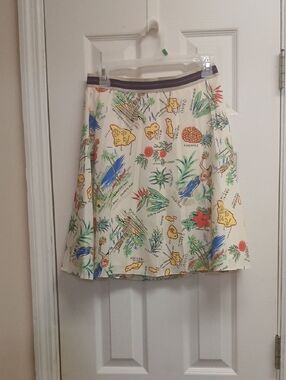 J. Crew Factory Hawaii Map Pleated Skirt Summer Souvenir Print Size 0 G5888